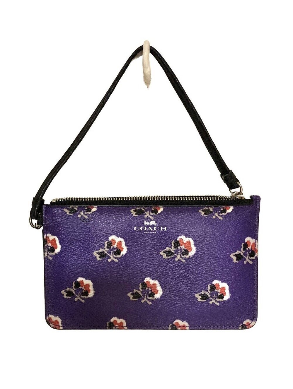 Coach Wristlet Coin Purse Bag Accessory Handbag Purple Floral EUC